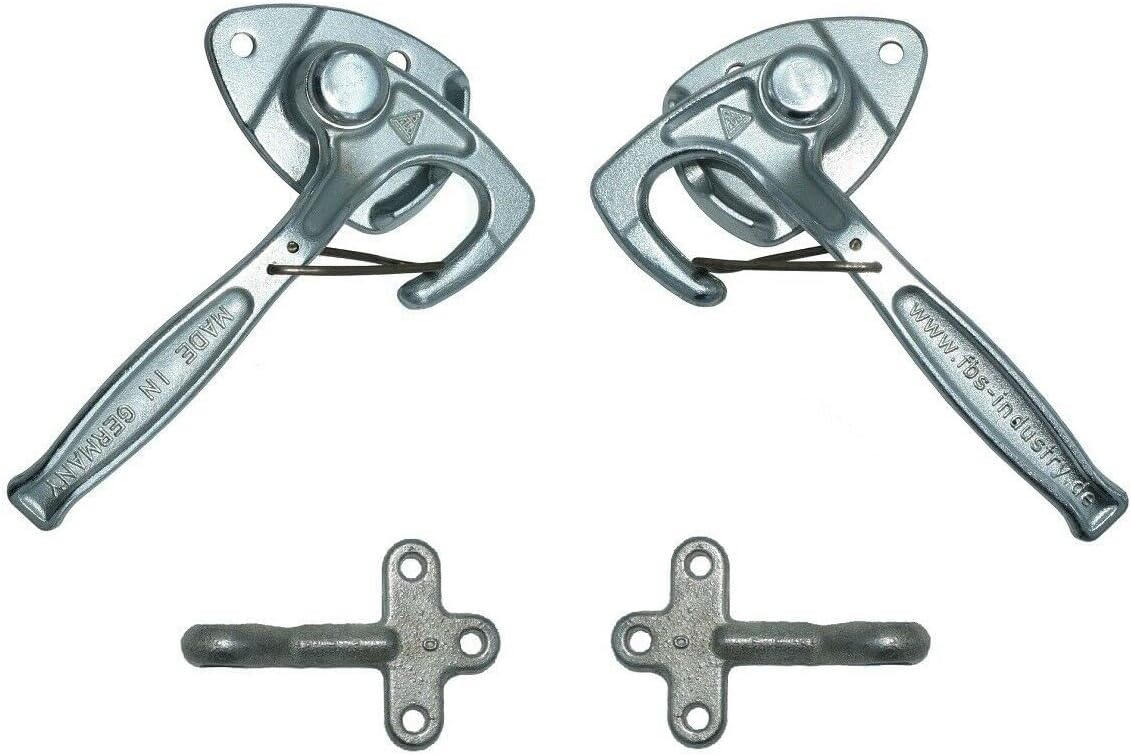 Winkelhebel-/ Bordwandverschluss Set links & rechts Gr. 1 mit Einfallösen
