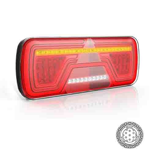 Tralert Rückleuchte LED links 7 PINs AMP-Stecker Aufbau Bremslicht dynamisches blinklicht  Nebellampe Rückfahrleuchte Neon-Rücklicht Länge Dreieick IP67 12/24 V Lavaflow