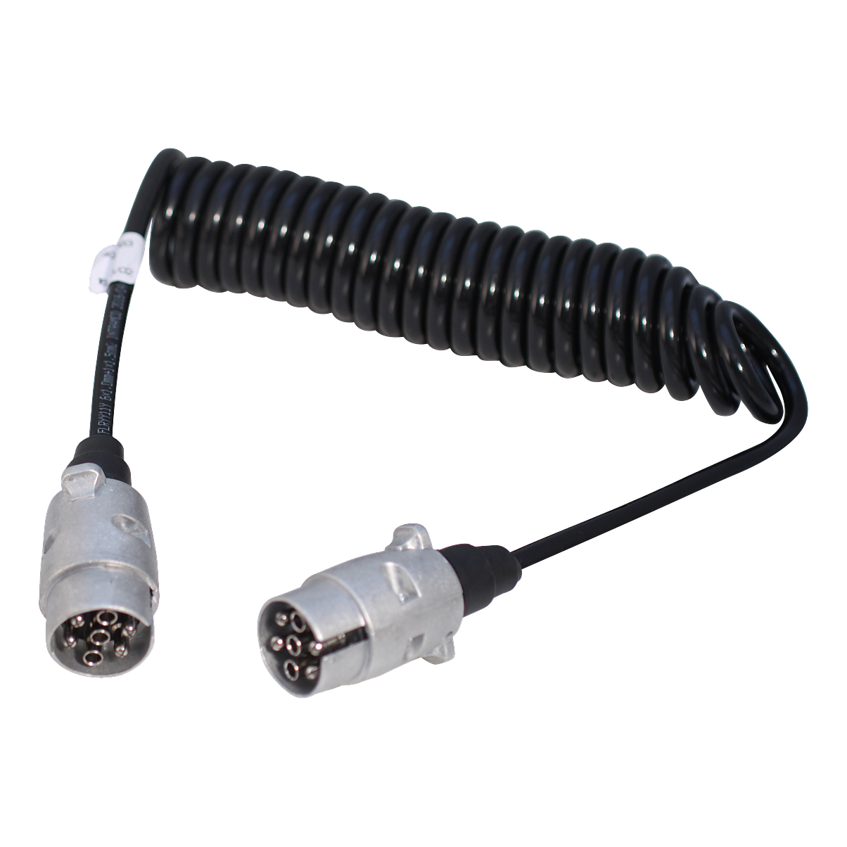 Novio Spiralkabel 7 polig 3,5m, Stecker / Stecker (Aluminium)