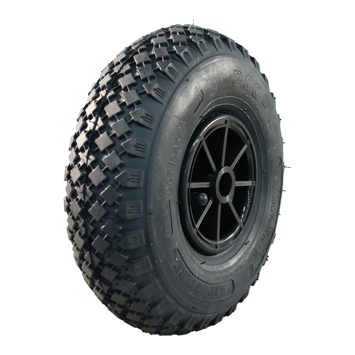 KINGS TIRE Komplettrad 3.00-4 V-6605 2PR + 2.10x4 Gleitlager Ø20 NL75 kunststoff, schwarz KINGS TIRE Komplettrad 3.00-4 V-6605 2PR + 2.10x4 Gleitlager Ø20 NL75 kunststoff, schwarz
