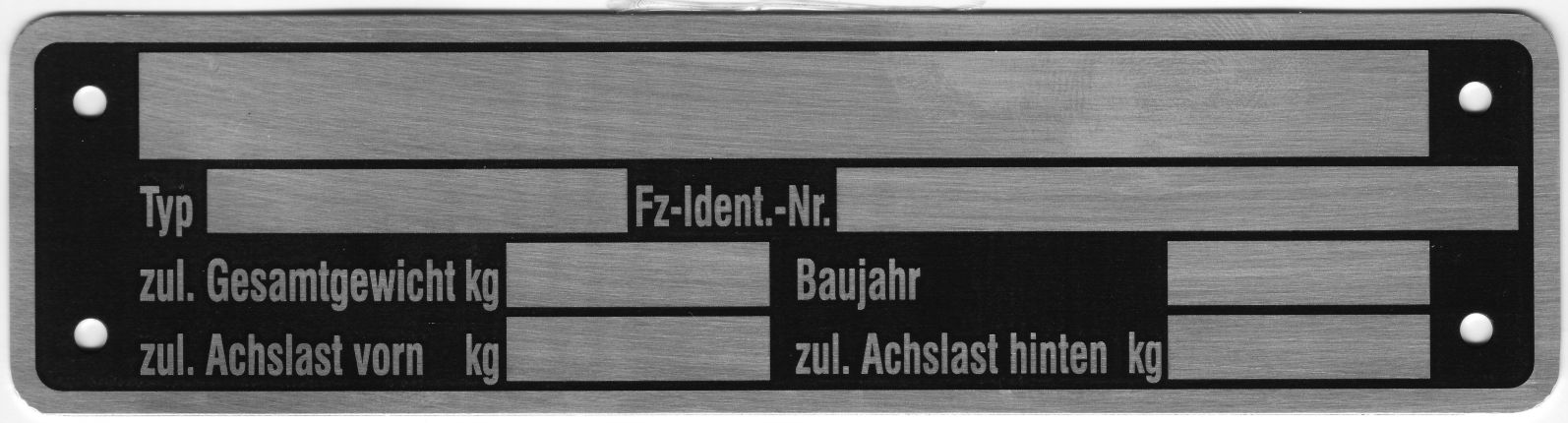 Knott Typenschild, leer