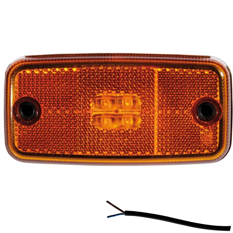 Fristom Seitenmarkierungsleuchte Kabel 500mm 110 x 54 x 16mm 84mm  12/24v orange orange CE, ECE-R10 / R7 / R3