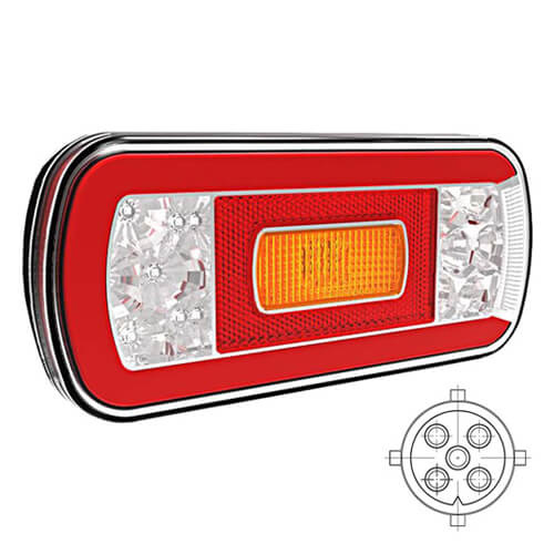 Fristom Rückleuchte LED 5p bajonet universal 12/24V