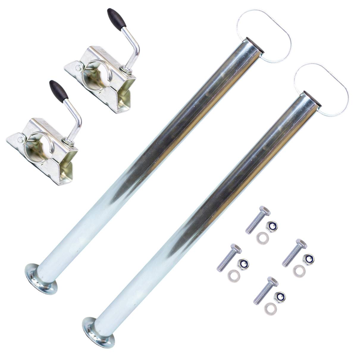 2x Abstellstützen 700mm im Set mit Klemmhalter & Schrauben