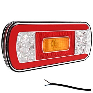Fristom Rückleuchte 100cm LED Kabel Bremslicht Blinkleuchte   Rückfahrleuchte Neon-Rücklicht rechteckiger Reflektor wasserdicht 12/24 V Lavaflow