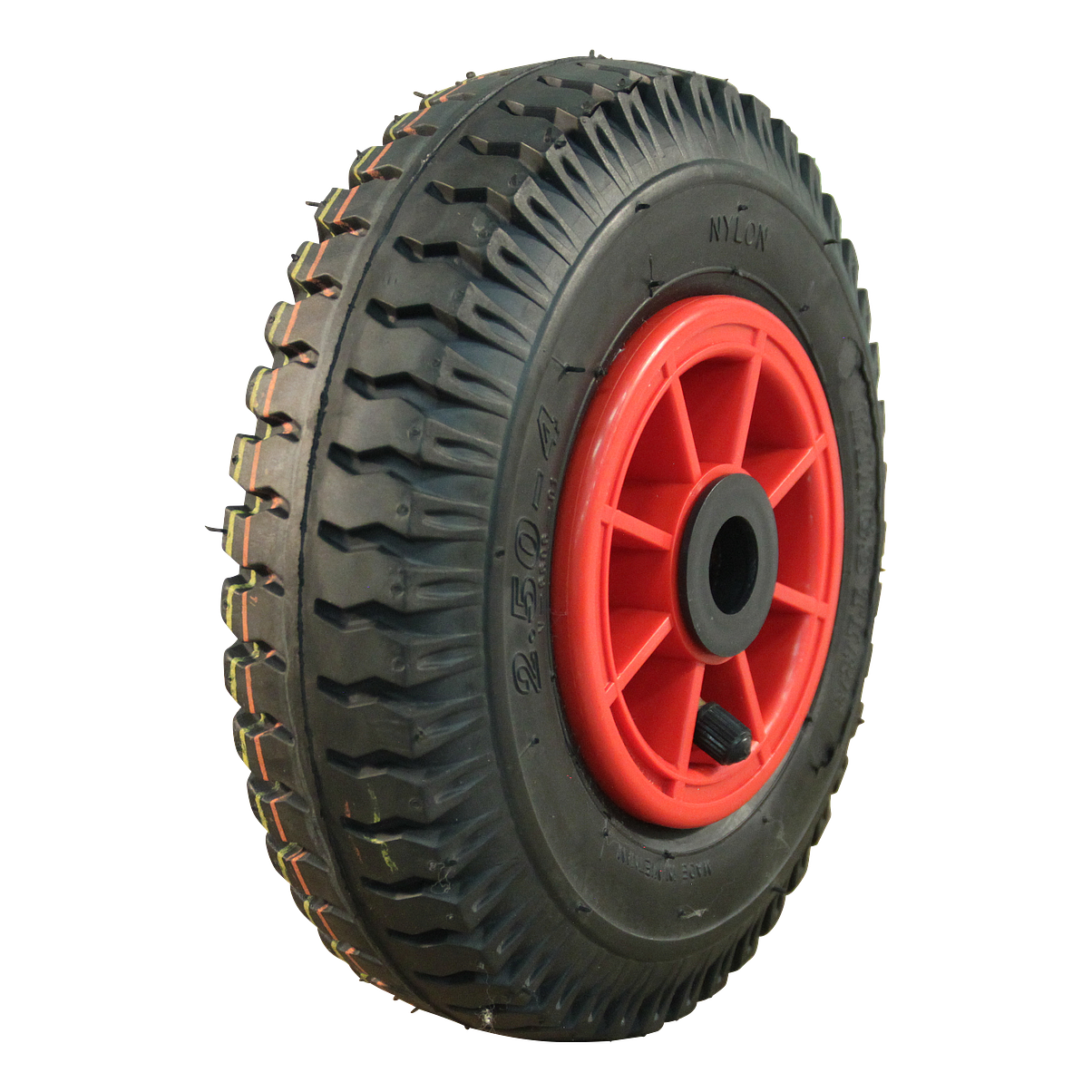KINGS TIRE Komplettrad 2.50-4 V-6606 2PR 2.10x4 Rollenlager Ø20 NL75 kunststoff, Rot KINGS TIRE Komplettrad 2.50-4 V-6606 2PR 2.10x4 Rollenlager Ø20 NL75 kunststoff, Rot