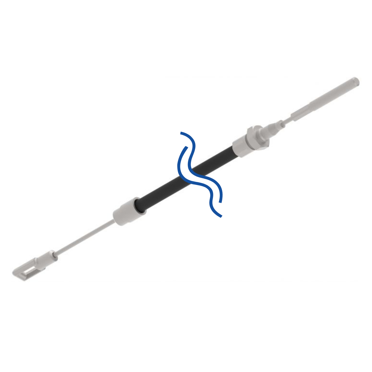 Knott Bremsseil 35006.28, schwarz, Typ A mit HL=1400 mm / GL=1700 mm, ohne Glocke / Gewinde M8