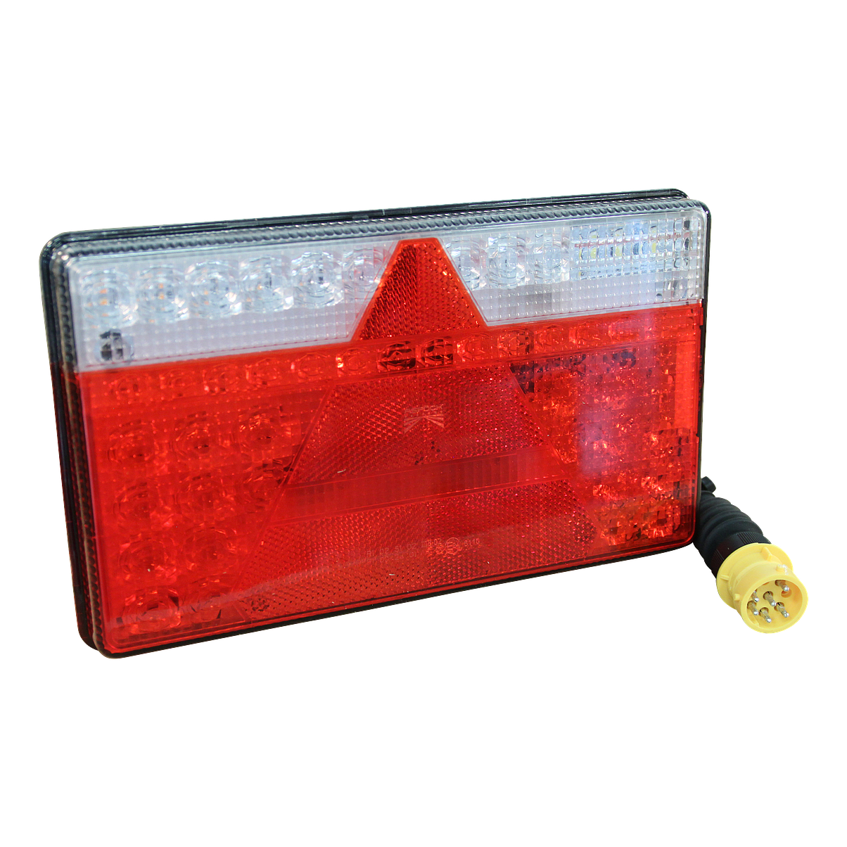Aspöck Rückleuchte LED Multiled II links 0.5m Kabel, 8 x 1mm² 8p Bajonett Gelb