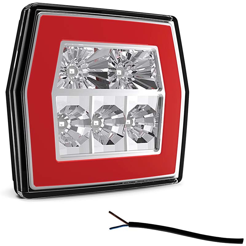 Fristom Rückleuchte 100cm LED links und rechts anwendbar Kabel Bremslicht Blinkleuchte    Rückleuchte  IP68 12/24 V Lavaflow
