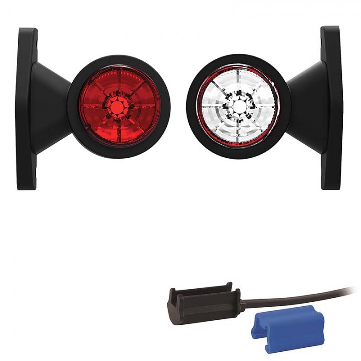 Fristom Umrissleuchte 118 x 88 x 45mm 76mm rot/weiß Rot/Weiß universal DC-Kabel 200mm, 0,75mm².  12/24 V CE, ECE-R10 / R7