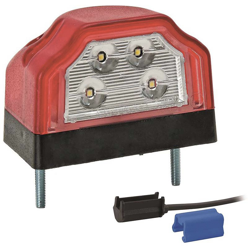 Fristom Kennzeichenleuchte LED 12/24 V 96 x 66 x 64mm DC-Kabel 200mm, 0,75mm². 70mm  CE, ECE-R10 / R7 / R4 rot/weiß Fristom Kennzeichenleuchte LED 12/24 V 96 x 66 x 64mm DC-Kabel 200mm, 0,75mm². 70mm  CE, ECE-R10 / R7 / R4 rot/weiß