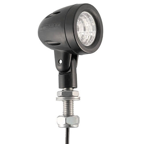 Tralert Arbeitsscheinwerfer IP68 1 x 5 Watt Cree LED's Kabel 200mm 9/30 V 5 Watt 500 ø41 x 51mm Breitstrahl Bij 12 Volt / 0,35A Bij 24 Volt / 0,16A CE 4 lux@ 10m / 0,25 lux@ 35m weiß 40 Grad Aluminium schwarz Polycarbonat