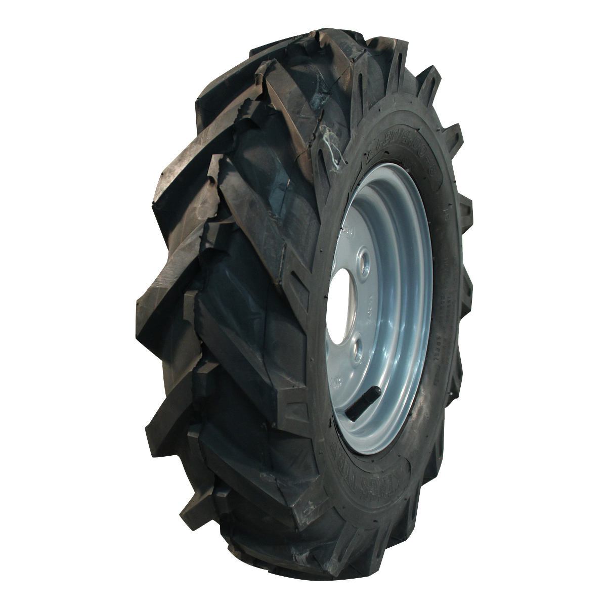 KINGS TIRE Komplettrad 4.80/4.00-8 (122/90-8) V-8501 4PR + 2.50Ax8H2 ET-2 60/100/4 44 A4 Stahl grau links