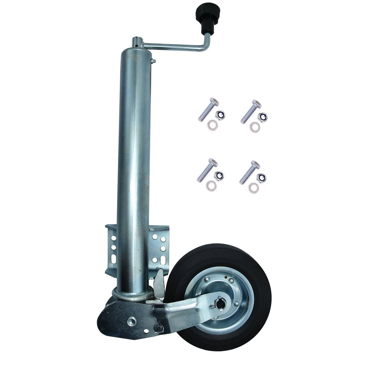 Automatik Stützrad Ø60mm 400kg klappbar Vollgummi inkl. Schraubensatz